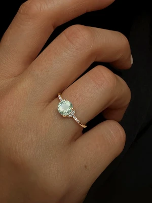 OR Carats Złoty pierścionek z diamentem i kamieniem szlachetnym rozmiar: 52