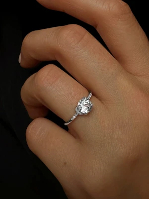 OR Carats Złoty pierścionek z diamentem i kamieniem szlachetnym rozmiar: 60