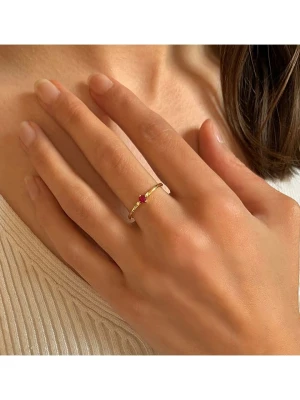 OR Carats Złoty pierścionek z diamentem i kamieniem szlachetnym rozmiar: 58