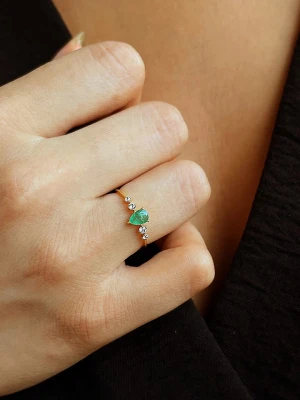 OR Carats Złoty pierścionek z kamieniami szlachetnymi rozmiar: 56