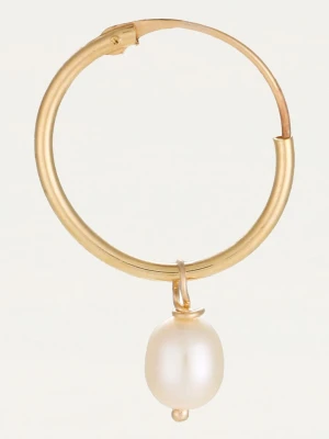 OR ÉCLAT Złote kolczyki-kreole "Gama Perle" z perłami rozmiar: onesize