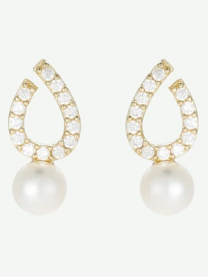 OR ÉCLAT Złote kolczyki-wkrętki "Chanya" z cyrkoniami rozmiar: onesize