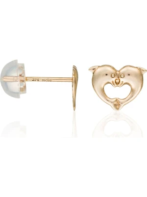 OR ÉCLAT Złote kolczyki-wkrętki "Dauphins merveilleux" rozmiar: onesize