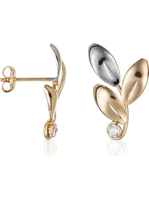 OR ÉCLAT Złote kolczyki-wkrętki "Duo petals" rozmiar: onesize