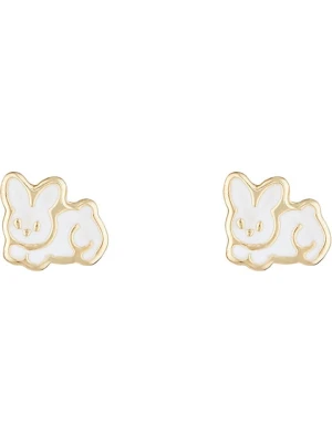 OR ÉCLAT Złote kolczyki-wkrętki "Gentil lapin" rozmiar: onesize