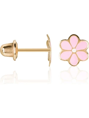 OR ÉCLAT Złote kolczyki-wkrętki "Marguerite rose" rozmiar: onesize
