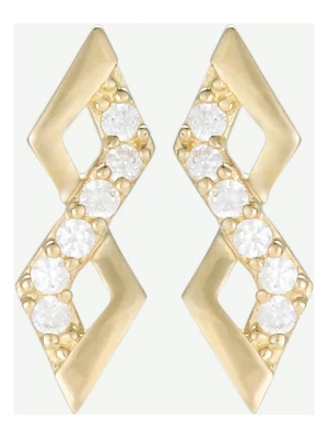 OR ÉCLAT Złote kolczyki-wkrętki z kryształami rozmiar: onesize
