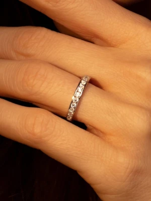 OR ÉCLAT Złoty pierścionek "Engagement" z cyrkoniami rozmiar: 58