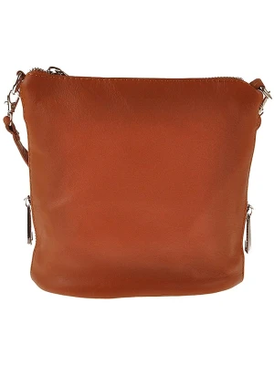 ORE10 Skórzana torebka "Ambly" w kolorze jasnobrązowym - 20 x 19 x 10 cm rozmiar: onesize