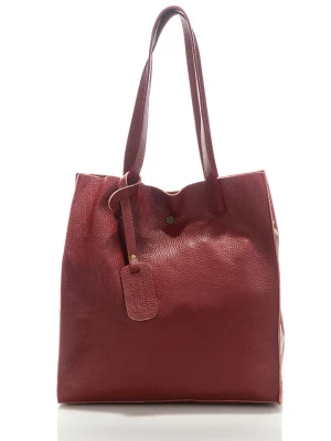 ORE10 Skórzana torebka "Aram" w kolorze bordowym - 34 x 28 x 12 cm rozmiar: onesize