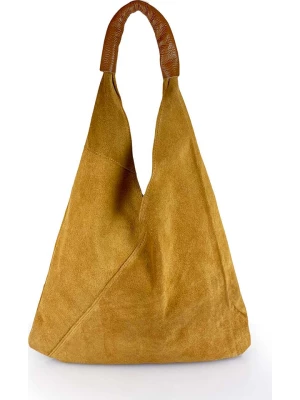 ORE10 Skórzana torebka "Lord" w kolorze jasnobrązowym - 34 x 39 x 8 cm rozmiar: onesize