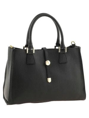 ORE10 Skórzana torebka "Mida" w kolorze czarnym - 35 x 25 x 11 cm rozmiar: onesize