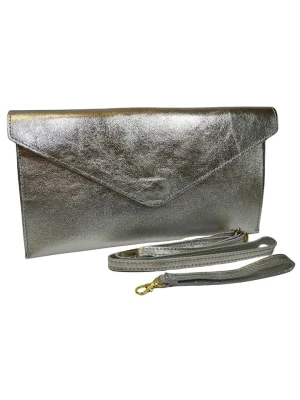 ORE10 Skórzana torebka "Moiso" w kolorze srebrnym - 31 x 16 x 0,8 cm rozmiar: onesize