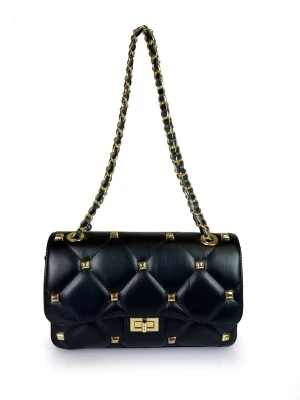 ORE10 Skórzana torebka "Nalp" w kolorze czarnym - 27 x 18 x 8 cm rozmiar: onesize