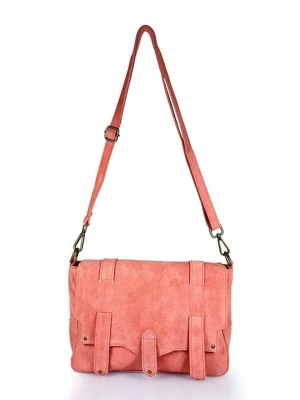 ORE10 Skórzana torebka "Sim" w kolorze łososiowym - 30 x 21 x 8 cm rozmiar: onesize
