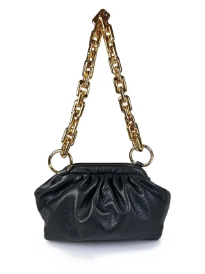 ORE10 Skórzana torebka w kolorze czarnym - 23 x 15 x 9 cm rozmiar: onesize