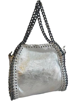 ORE10 Skórzana torebka w kolorze srebrnym - 22 x 23 x 6 cm rozmiar: onesize