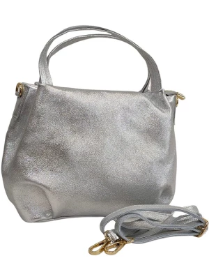 ORE10 Skórzana torebka w kolorze srebrnym - 34 x 21 x 13 cm rozmiar: onesize