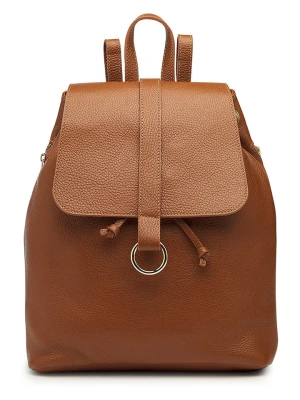 ORE10 Skórzany plecak "Bosar" w kolorze jasnobrązowym - 33 x 36 x 11 cm rozmiar: onesize