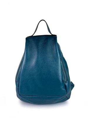 ORE10 Skórzany plecak "Rias" w kolorze niebieskim - 23 x 33 x 12 cm rozmiar: onesize