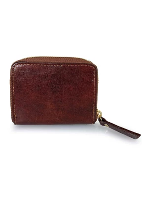 ORE10 Skórzany portfel "Por" w kolorze brązowym - 11 x 9 x 2 cm rozmiar: onesize