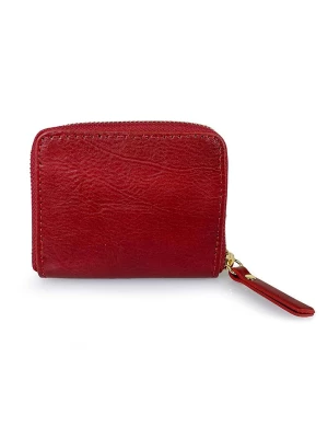 ORE10 Skórzany portfel "Por" w kolorze czerwonym - 11 x 9 x 2 cm rozmiar: onesize