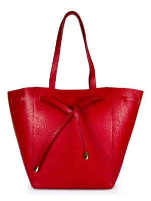 ORE10 Skórzany shopper bag "Stacey" w kolorze czerwonym - 41 x 30 x 13 cm rozmiar: onesize