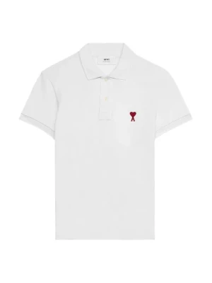 Organiczna Koszulka Polo z Bawełny - Biała Ami Paris
