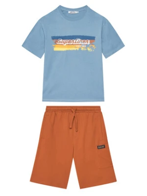 Original Marines Komplet t-shirt i spodenki DFP4219YM Niebieski Regular Fit