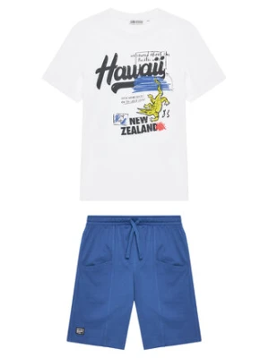 Original Marines Komplet t-shirt i spodenki DFP4326YM Niebieski Regular Fit