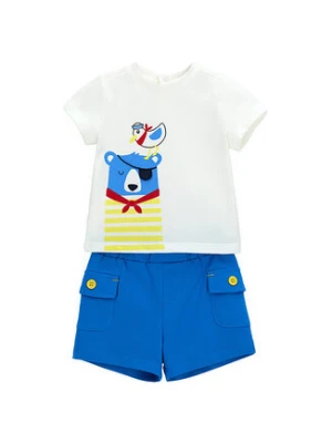 Original Marines Komplet t-shirt i spodenki DFP6038BM Biały Regular Fit