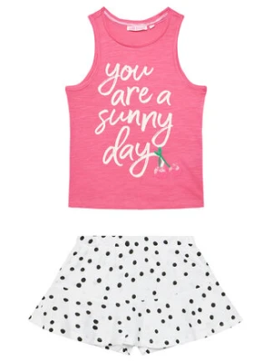 Original Marines Komplet top i spodenki DFP3222CF Różowy Regular Fit