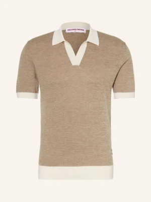 Orlebar Brown Dzianinowa Koszulka Polo Horton beige