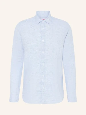 Orlebar Brown Koszula Lniana Giles Slim Fit blau