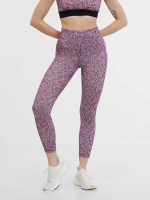 orsay Legginsy sportowe w kolorze fioletowo-jasnoróżowo-czarnym rozmiar: L