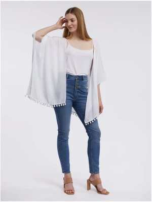 orsay Ponczo w kolorze białym rozmiar: onesize