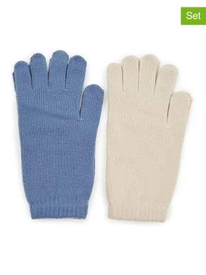orsay Rękawiczki (2 pary) w kolorze beżowo-niebieskim rozmiar: onesize