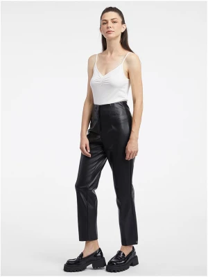 orsay Spodnie w kolorze czarnym ze skóry syntetycznej rozmiar: 38