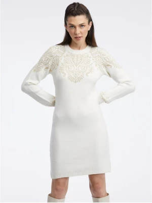 orsay Sukienka dzianinowa w kolorze białym rozmiar: S