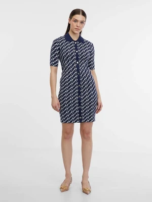 orsay Sukienka dzianinowa w kolorze granatowo-białym rozmiar: L