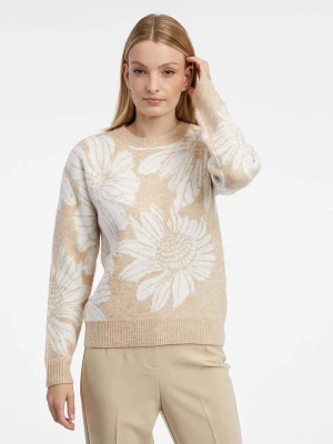 orsay Sweter w kolorze beżowo-białym rozmiar: S