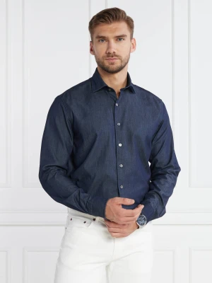 Oscar Jacobson Koszula Cut Away Washed DENIM | Regular Fit