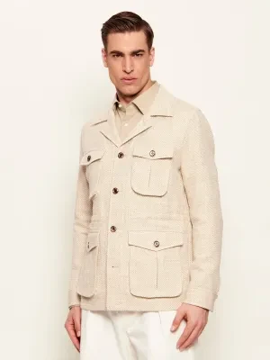 Oscar Jacobson Kurtka Sirolo | Regular Fit | z dodatkiem lnu