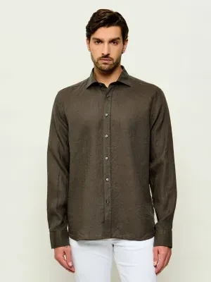 Oscar Jacobson Lniana koszula | Regular Fit