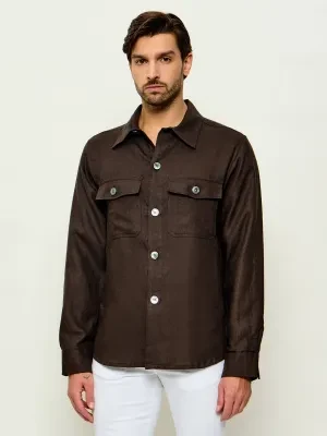 Oscar Jacobson Lniana kurtka Maverick | Regular Fit