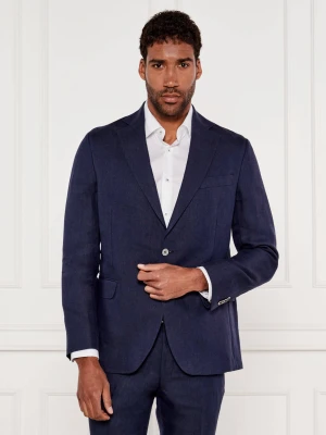 Oscar Jacobson Lniana marynarka Ferry | Regular Fit granatowy