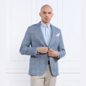 Oscar Jacobson Lniana marynarka Fogerty Blazer | Slim Fit | z dodatkiem jedwabiu