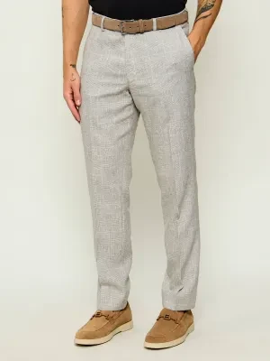 Oscar Jacobson Lniane spodnie Dandy | Slim Fit