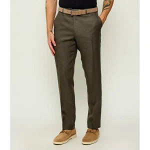 Oscar Jacobson Lniane spodnie Dandy | Slim Fit