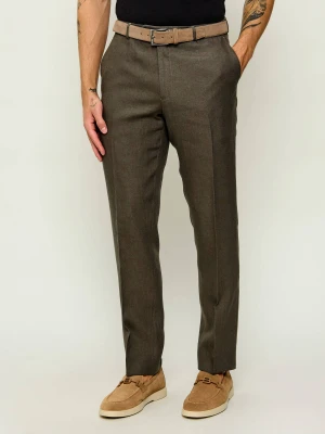 Oscar Jacobson Lniane spodnie Dandy | Slim Fit